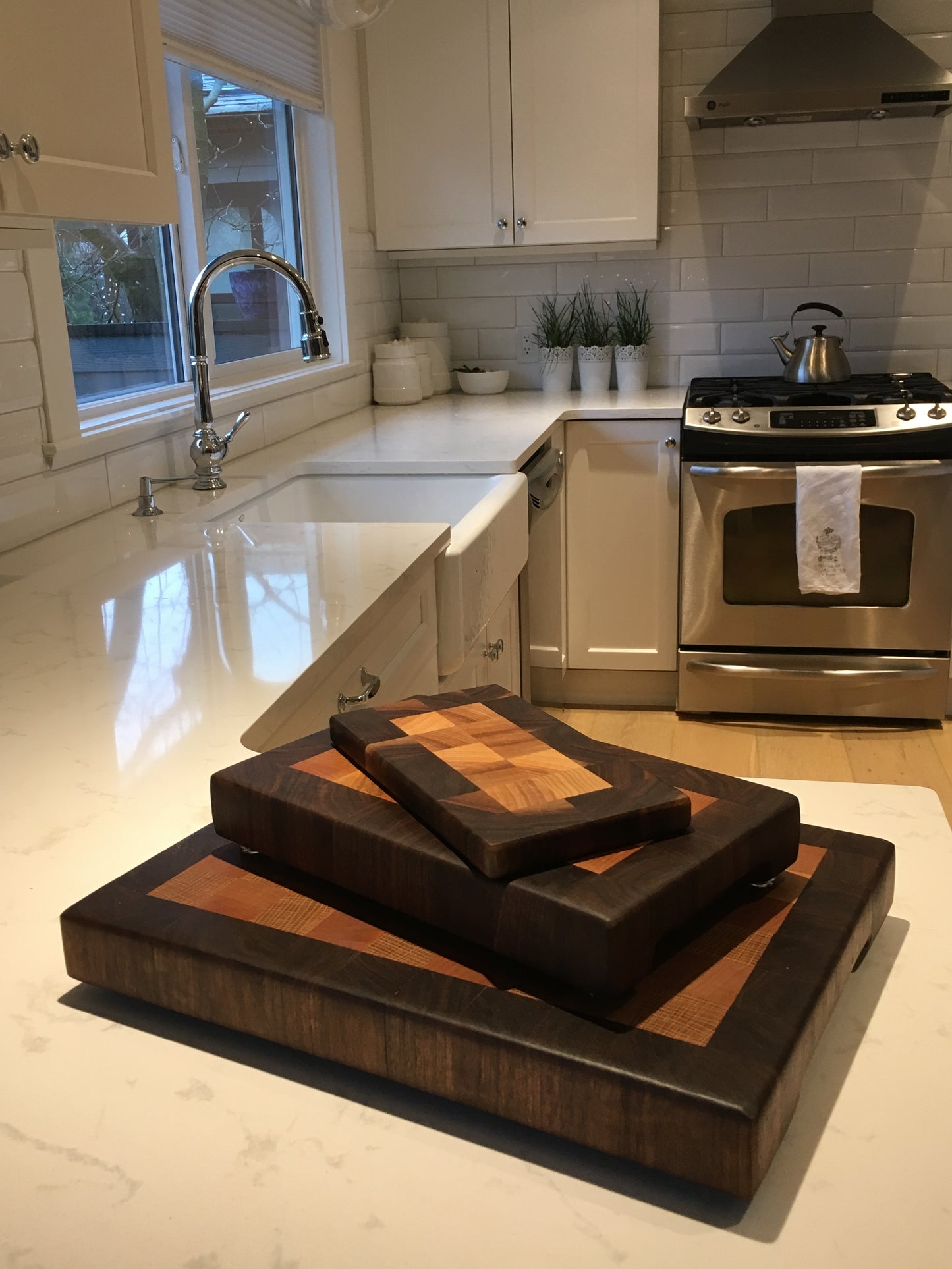 Walnut and Oak 3 Piece Cutting board set